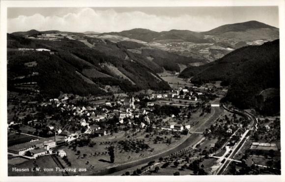 Ak Hausen im Wiesental, Luftaufnahme