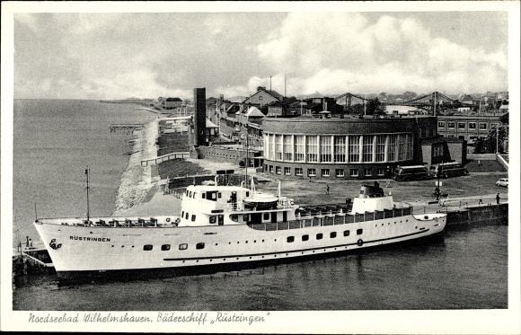 Postcard Wilhelmshaven in Lower Saxony, view of the bathing ship Rüstringen