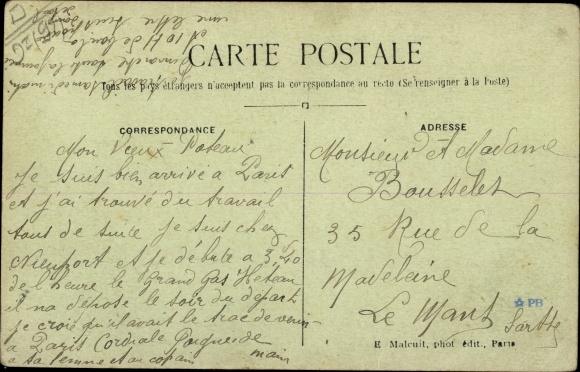 Postcard Billancourt Hauts de Seine, Route de Versailles