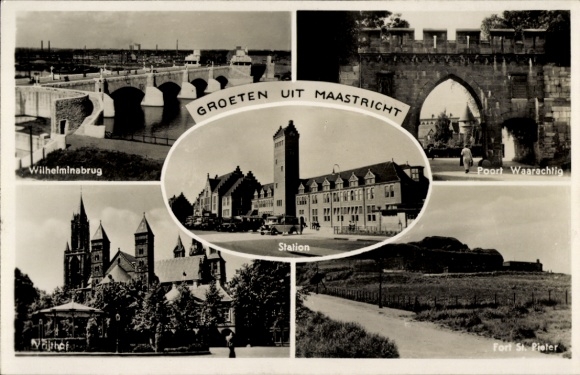 PC Maastricht Limburg Netherlands, Poort Waarachtig, train station, Wilhelminabrug