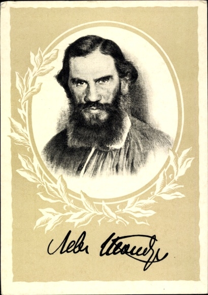 Kunstenaar Ak Schrijver Lev Nikolajevitsj Tolstoj, Portret