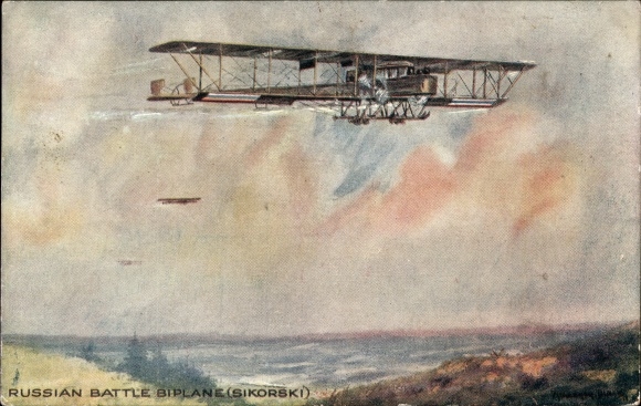 Artist PC Russian military aircraft Sikorski, Ilja Muromez