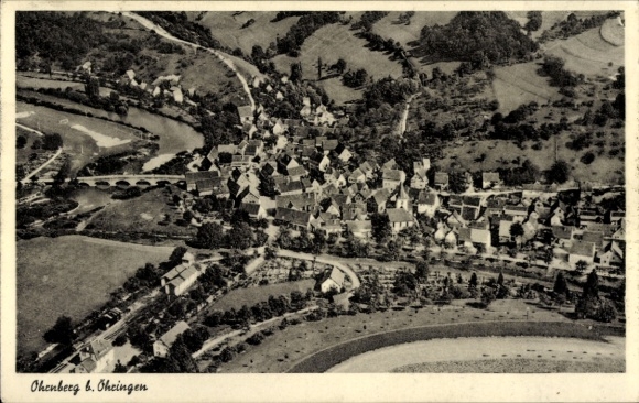 Postcard Ohrnberg Öhringen in the Hohenlohe district, aerial photograph