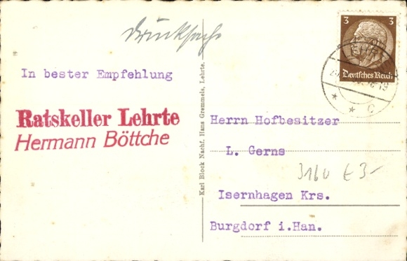 Postcard Lehrte in Lower Saxony, town hall wing, administrative building of the Kreissparkasse