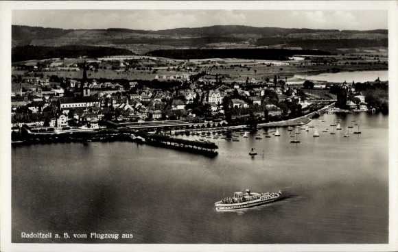 Ak Radolfzell am Bodensee, Fliegeraufnahme