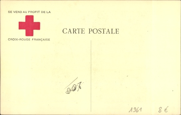 Artist PC German soldier writes a letter in the trenches, Franz. Red Cross, propaganda