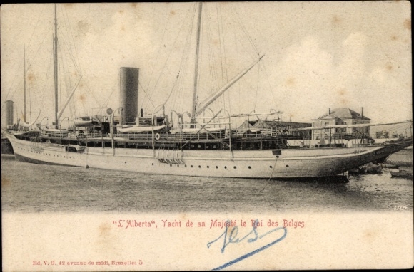 Postcard Alberta, Yacht of His Majesty the King of the Belgians
