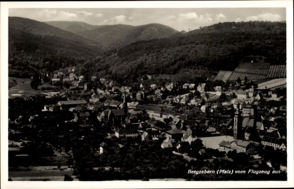 Postcard Bad Bergzabern on the Palatinate Wine Route, aerial photograph