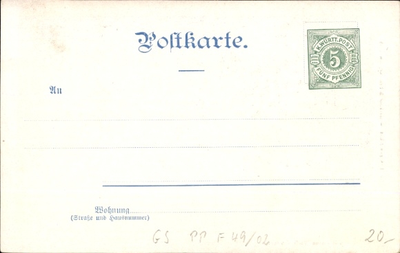 KP pocztowa Stuttgart w Wirtembergii, stary zamek, herb