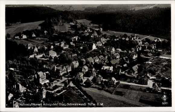 Ak Königsfeld im Schwarzwald Baden, Luftaufnahme von  Bod Schwarzwald, 763M