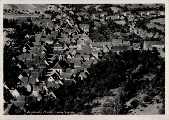 Postcard Fürfeld Bad Rappenau in Kraichgau Baden, aerial view of Kirchardt, cozy houses, nature,