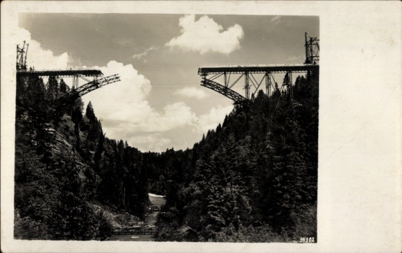 Postcard Echelsbach Bad Bayersoien, Ammerhochbrücke, partial view
