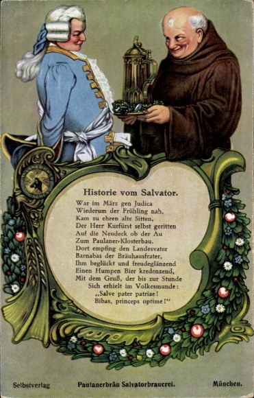 Artist PC Munich, history of Salvator, elector, monk, beer