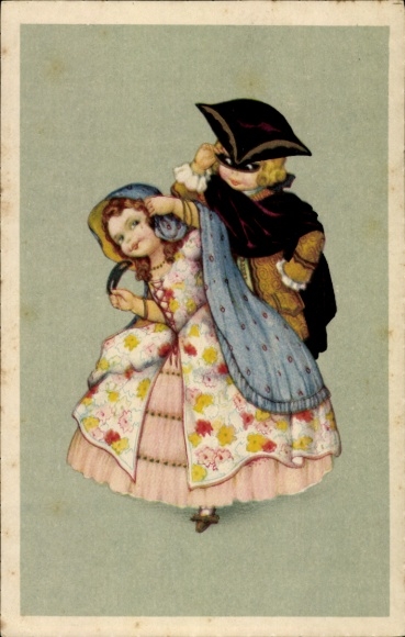AK-kinderen in kostuums, portret