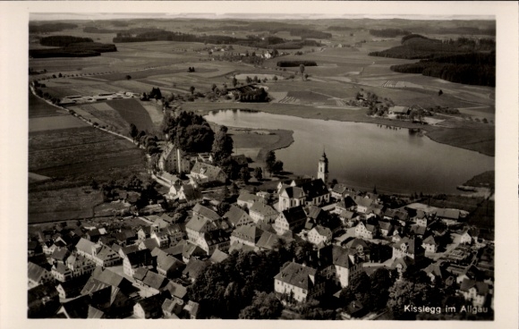 Postcard Kißlegg in Allgäu, aerial photograph