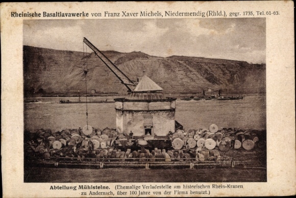 KP Niedermendig Mendig w Eifel, kopalnia odkrywkowa Basaltava, kamieniołom, wydział kamieni młyńskich
