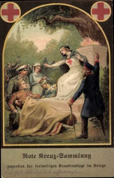 Künstler Ak Roessler, A. v., Rote Kreuz Sammlung, freiwillige Krankenpflege, Krankenschwester