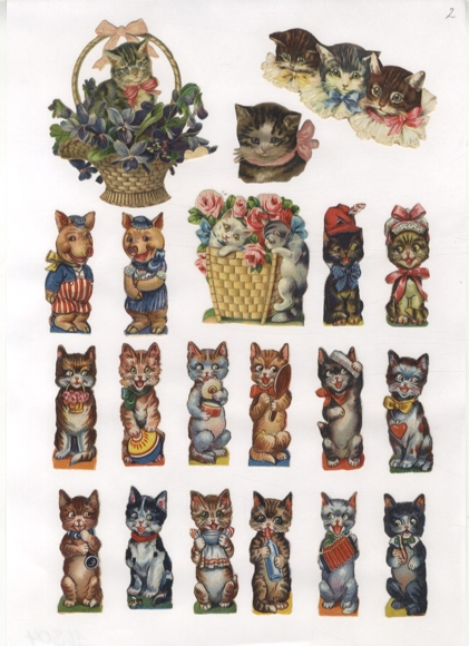 20 wafli koty w trakcie ludzkiej aktywności w koszyku, ok. 8,5 x 8,5, 5,5 x 2 do 3,5 x 4 cm