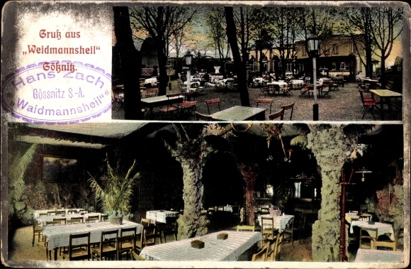 Ak Gößnitz in Thüringen, Gasthof Waidmannsheil