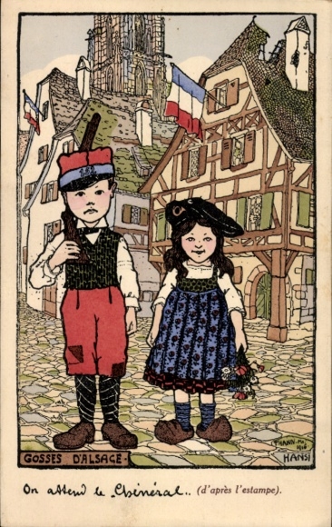 Artist PC Hansi, Jean Jacques Waltz, Alsatian children in traditional costume