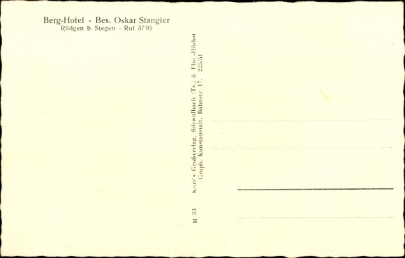 Postcard Rödgen district of Siegen in Westphalia, Bergghotel