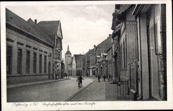 Ak Ochtrup im Münsterland Westfalen, Bahnhofstraße, ev. Kirche
