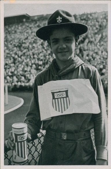 Sammelbild Olympia 1936, So werben sie für Olympia, USA-Olympiafonds, Pfadfinder, Boyscout