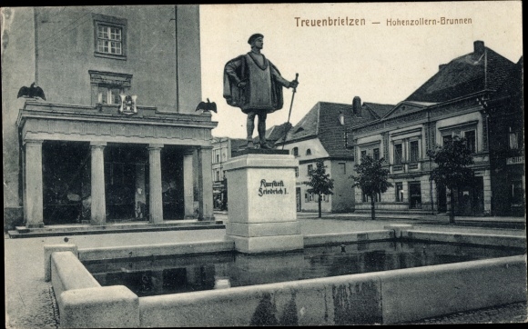 PC Treuenbrietzen in Brandenburg, Hohenzollern fountain, Elector Friedrich I.