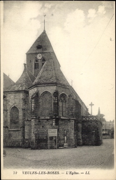 Ak Veules les Roses Seine-Maritime, Kirche
