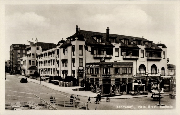 Ak Zandvoort Noord-Holland Nederland, Hotel Groot, Badhuis