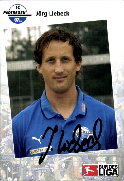 Autograph card physiotherapist Jörg Liebeck, SC Paderborn 07, autograph