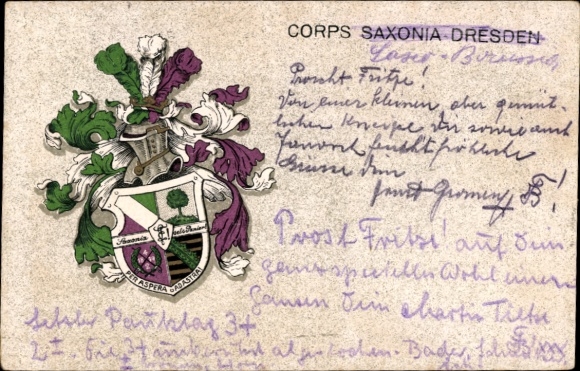 Studentika Ak Dresden, Corps Saxonia, Wappen, RSC