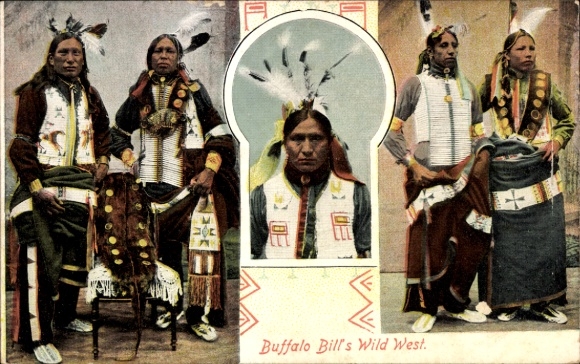 Postcard Buffalo Bill's Wild West, Indians