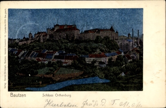 Luna Postcard Bautzen in Upper Lusatia, Orthenburg Castle