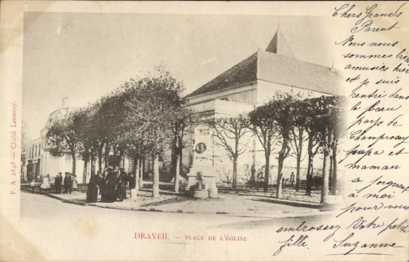 Ak Draveil Essonne, F. A. 2646 Cliché Lasseray.
DRAVEIL
PLACE DE L'ÉGLISE
Chers Grands
Parent
...