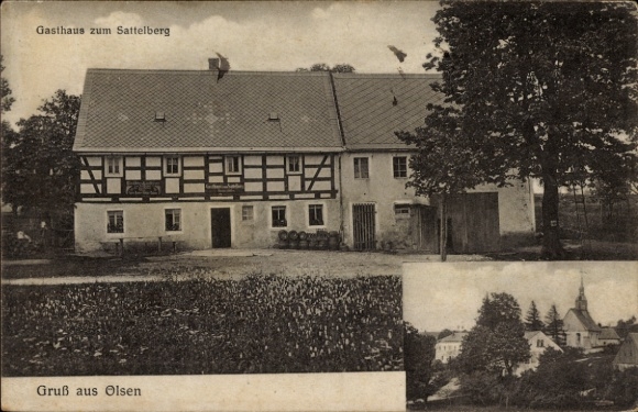Ak Oelsen Bad Gottleuba in Saksen, Gasthaus zum Sattelberg