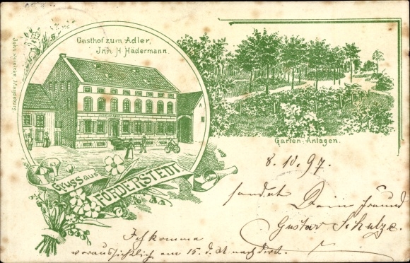 Chromo-Litho Förderstedt Stassfurt Saxony Anhalt, Gasthof zum Adler