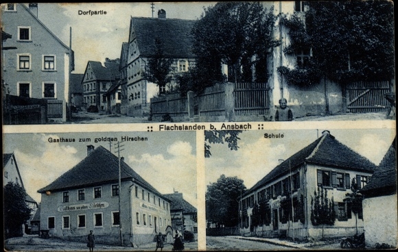 PC Flachslanden in Middle Franconia, inn at the golden deer, village party, school