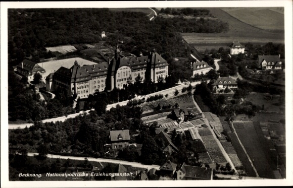 Postcard Backnang in Württemberg, aerial photograph, National Political Education Institute, Napola
