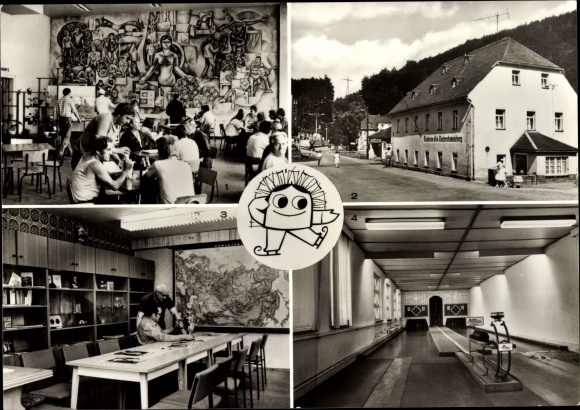 Ak Niederschmiedeberg Großrückerswalde, VEB dkk Scharfenstein, bowlingbaan