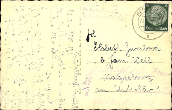 Postcard Hochwald Waldbröl in the Oberbergisches Land, observation tower, railway bridge near Höxel, ruins