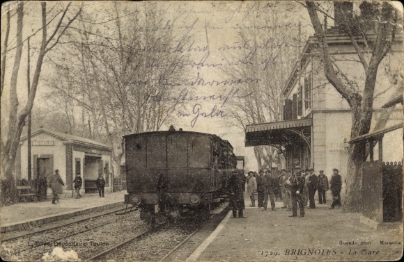 Postcard Brignoles Var, The Train Station