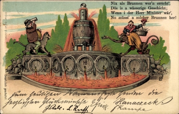 Chromo-Litho beer, barrels, nothing but wells are being built...