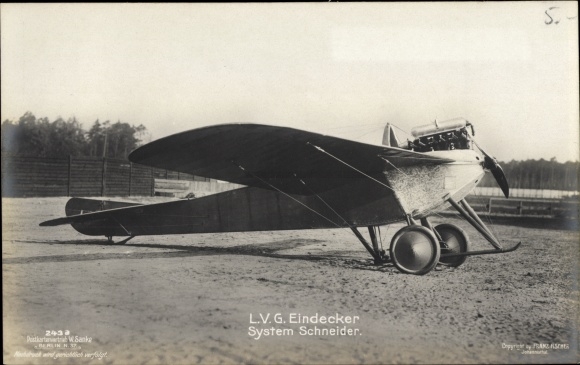 Ak Deutsches Militärflugzeug, LVG Eindecker, System Schneider