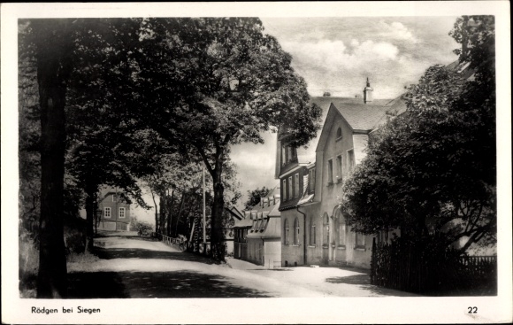 Postcard Rödgen Obersdorf Wilnsdorf North Rhine Westphalia, street section