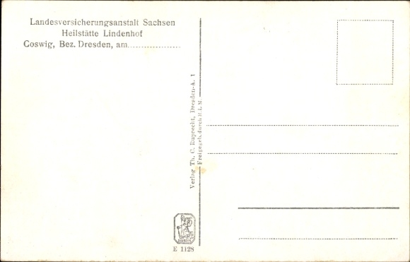 Postcard Coswig in Saxony, Lindenhof Sanatorium, State Insurance Institute of Saxony, aerial photograph