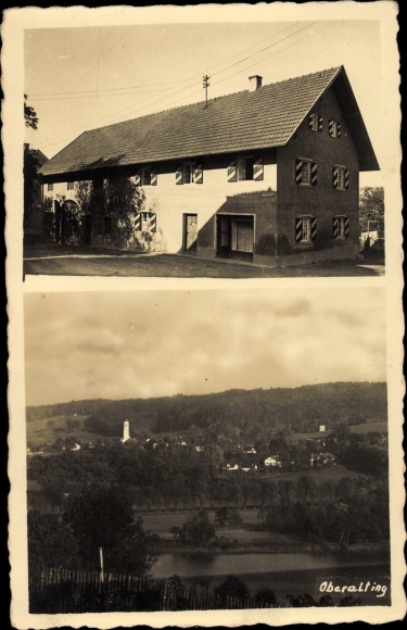 Photo Postcard Oberalting Seefeld in Upper Bavaria, panorama, house in Hindenburgstrasse