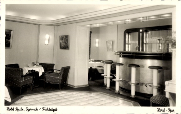Postcard Bad Berneck im Fichtelgebirge Bavaria, Hotel Bube, Bar