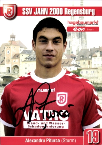 Autograph card footballer Alexandru Piturca, SSV Jahn Regensburg, autograph