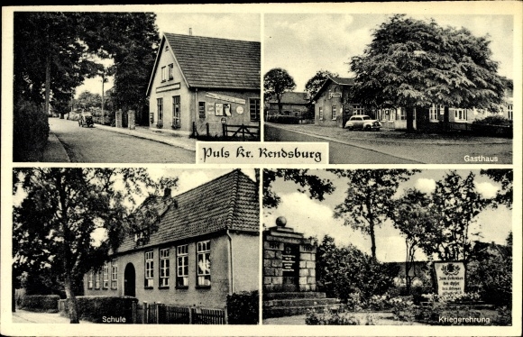 Ak pulse over Itzehoe, herberg, school, oorlogsceremonies